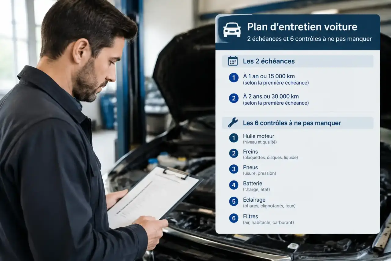 Plan d’entretien voiture : 2 échéances et 6 contrôles à ne pas manquer