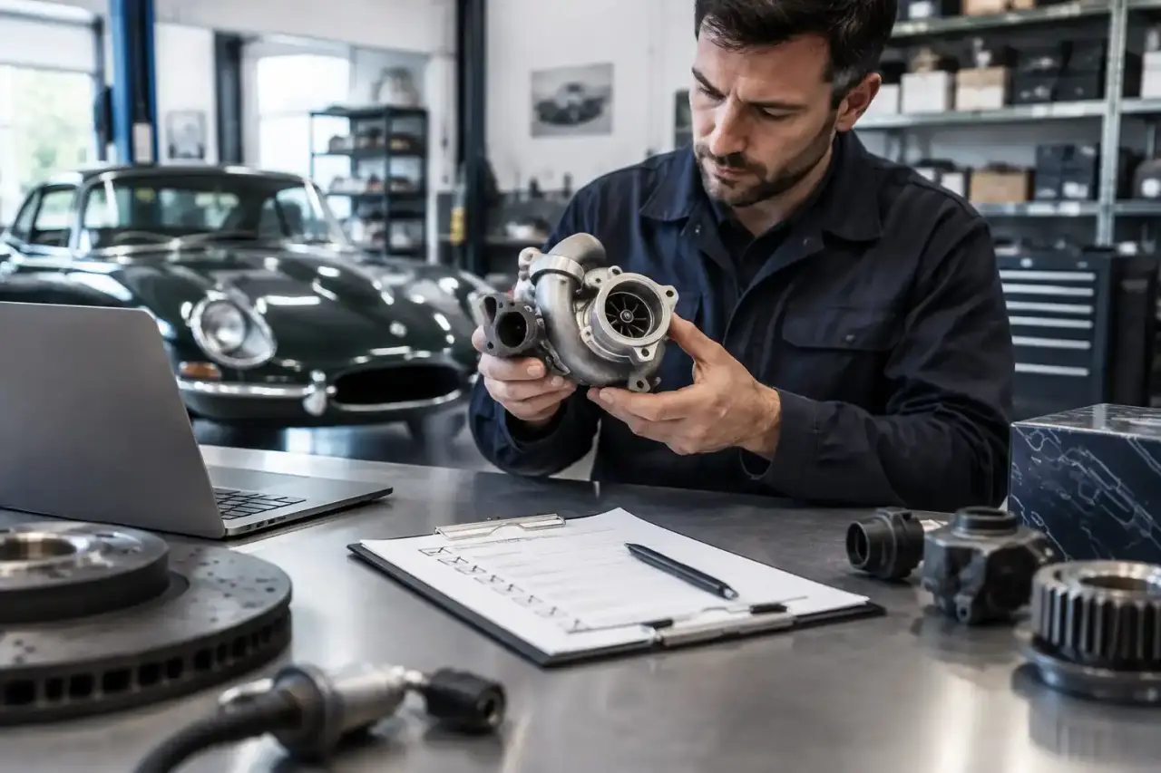 Contrôle technique d'une pièce automobile rare avant expédition