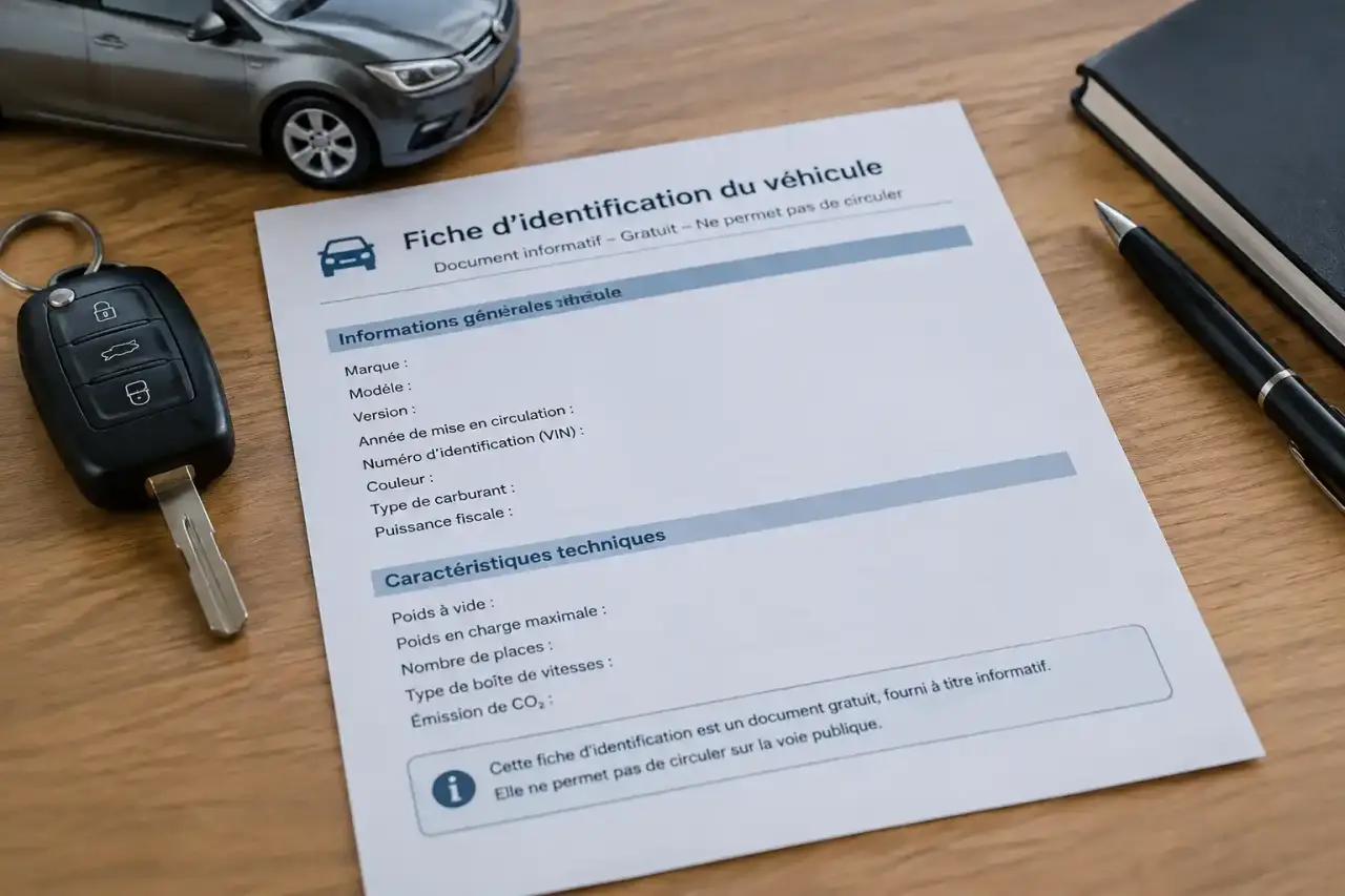 Fiche d’identification du véhicule : un document gratuit qui ne permet pas de circuler
