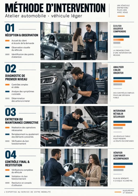 Méthode d’intervention illustrée pour un CAP mécanique auto en atelier